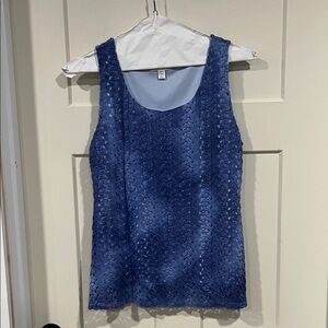Dress Barn Deep Blue Lace Tank Top